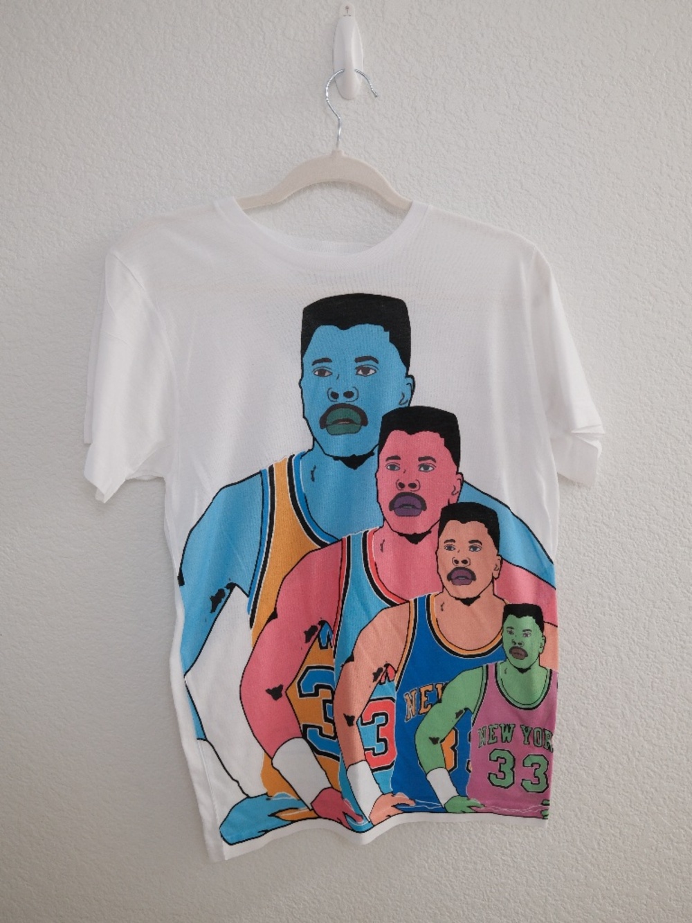 Patrick Ewing New York Knicks Pop Art Graphic T Shirt American Apparel Size S